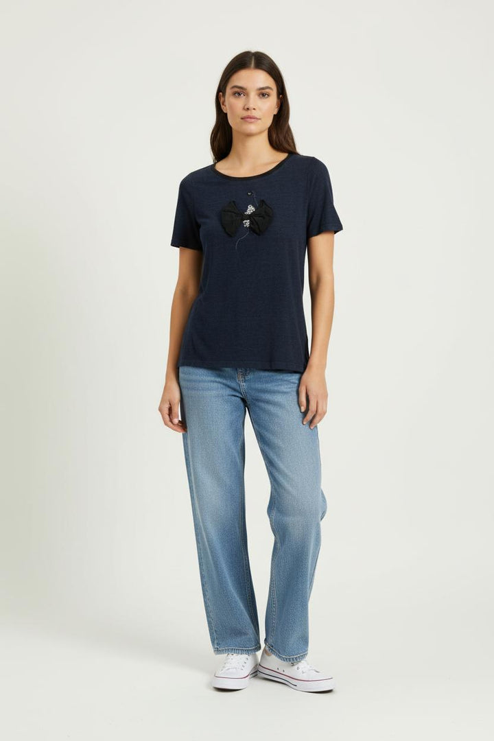 Tee-shirt Bleu et Noir - Taille L/40 de la marque Maje | PARAD97262 - Vendu par Paradigme - Image 1