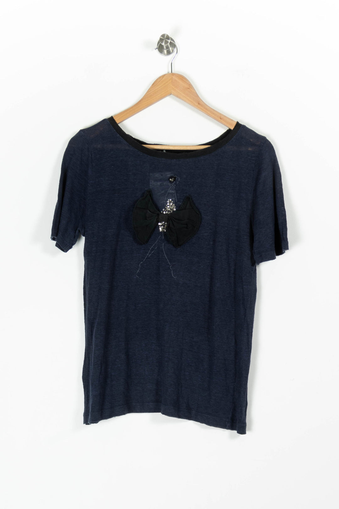 Tee-shirt Bleu et Noir - Taille L/40 de la marque Maje | PARAD97262 - Vendu par Paradigme - Image 2