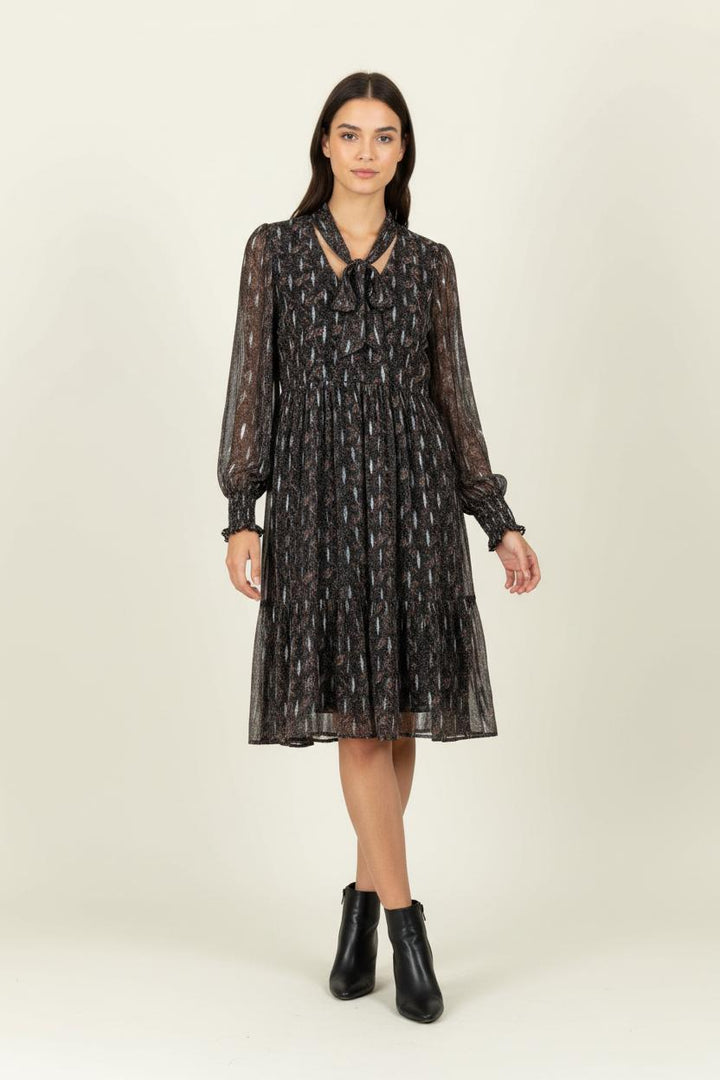 Robe Midi Grise et Noire - Taille S/36 de la marque Maison 123 | PARAD97267 - Vendu par Paradigme - Image 1