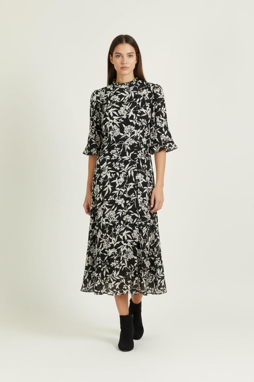 Robe Longue Noire et Blanche - Taille L/40 de la marque ba&sh | PARAD97268 - Vendu par Paradigme - Image 1