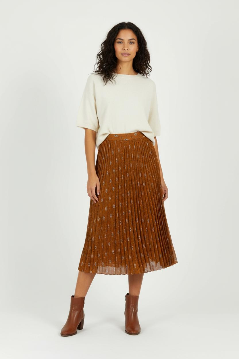 Jupe Plissée Orange - Taille XL/42 de la marque Sessùn | PARAD97269 - Vendu par Paradigme - Image 1