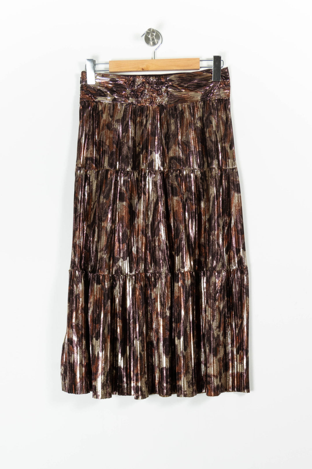 Jupe Plissée Or et Marron - Taille L/40 de la marque ba&sh | PARAD97270 - Vendu par Paradigme - Image 4