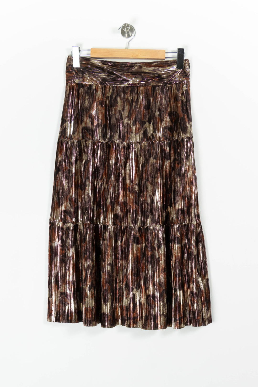 Jupe Plissée Or et Marron - Taille L/40 de la marque ba&sh | PARAD97270 - Vendu par Paradigme - Image 2