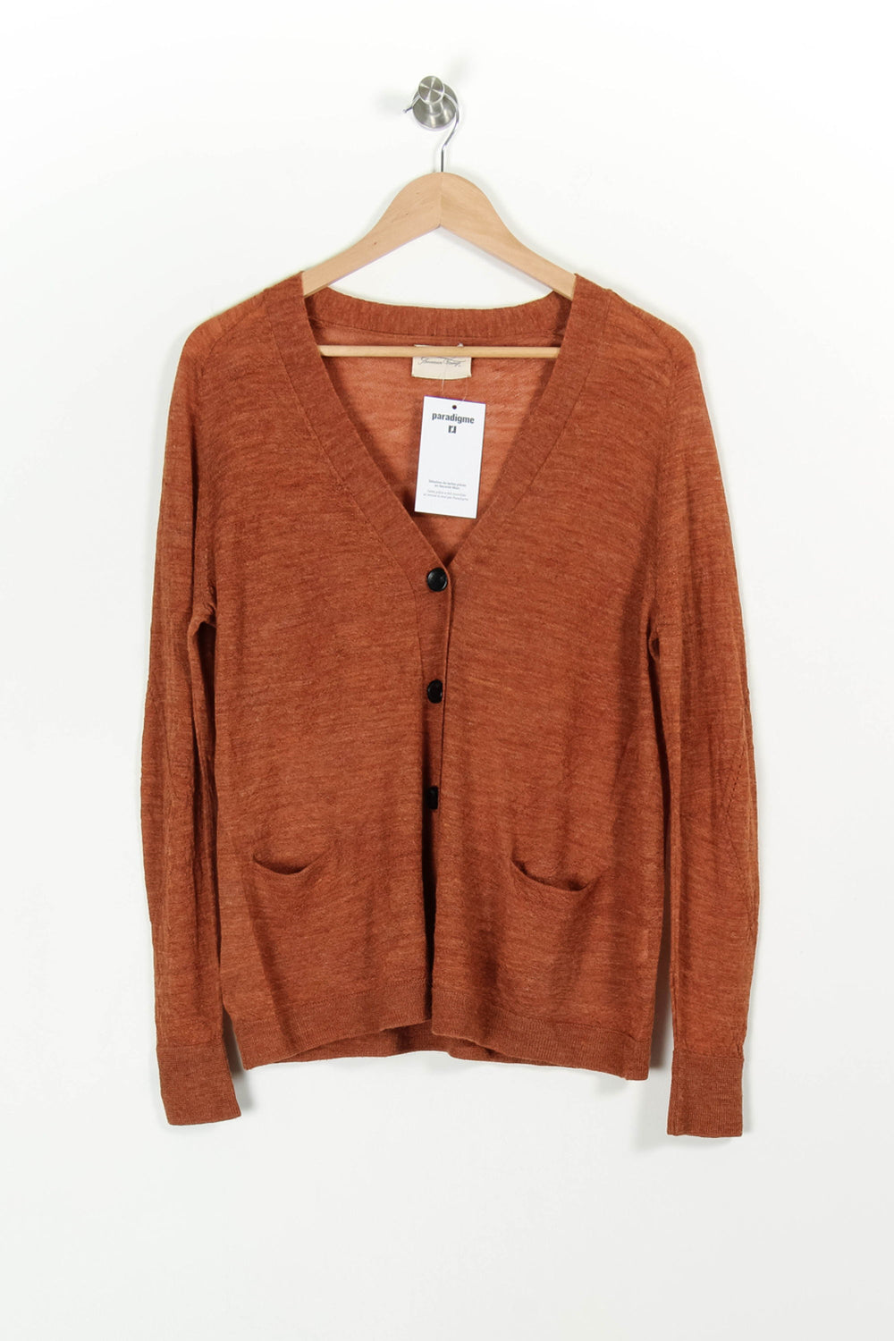 Cardigan Marron - Taille M/38 de la marque American Vintage | PARAD97284 - Vendu par Paradigme - Image 2