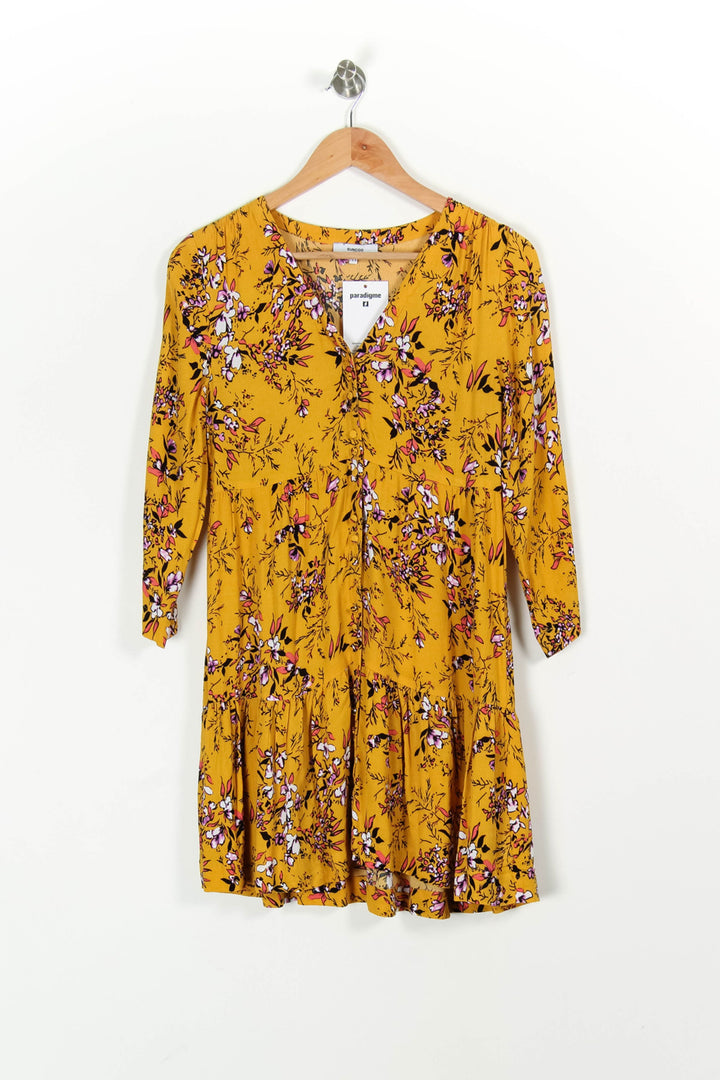Robe Fleurie Jaune et Violet - Taille S/36 de la marque Suncoo | PARAD97288 - Vendu par Paradigme - Image 2