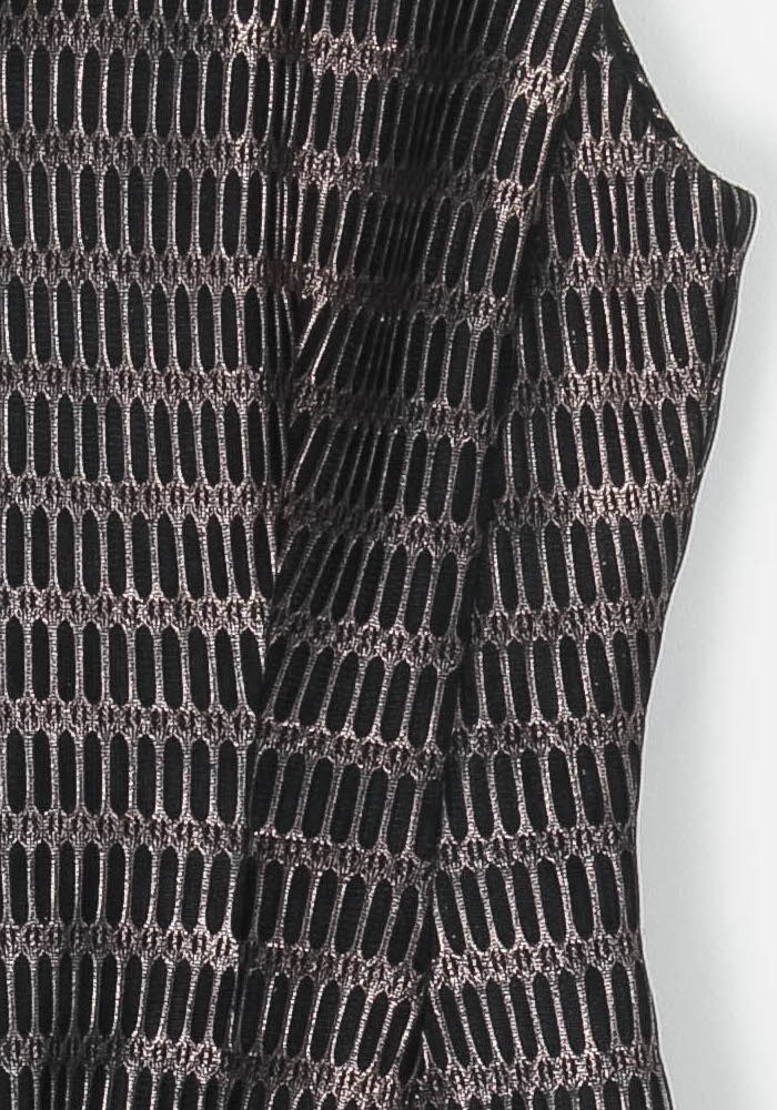 Robe Sans Manches Noire et Dorée - Taille L/40 de la marque La Fée Maraboutée | PARAD97296 - Vendu par Paradigme - Image 3