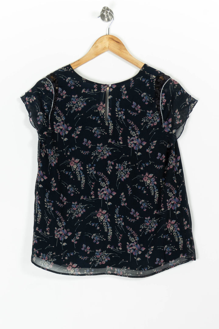 Blouse Fleurie Bleu - Taille M/38 de la marque IKKS | PARAD97297 - Vendu par Paradigme - Image 4