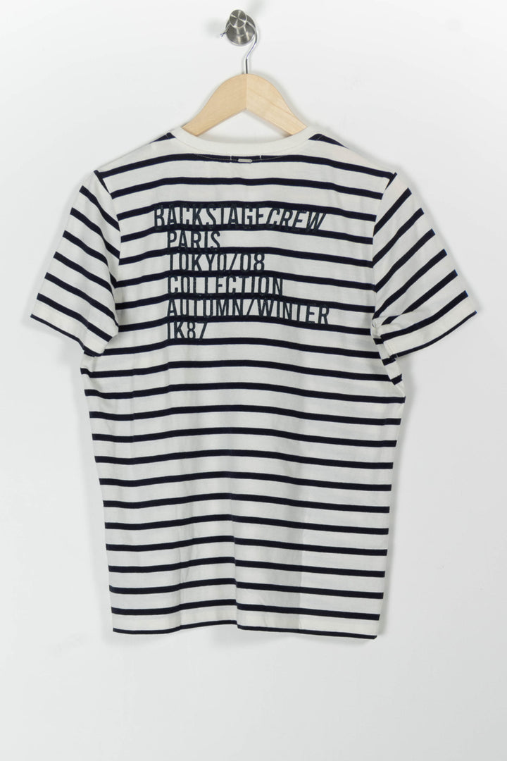 Tee-shirt Blanc et Bleu Marine - Taille M/38 de la marque IKKS | PARAD97309 - Vendu par Paradigme - Image 4