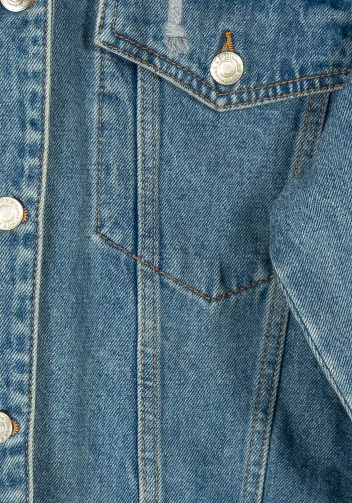 Veste en Jean Bleue et Grise - Taille M/38 de la marque IKKS | PARAD97323 - Vendu par Paradigme - Image 3