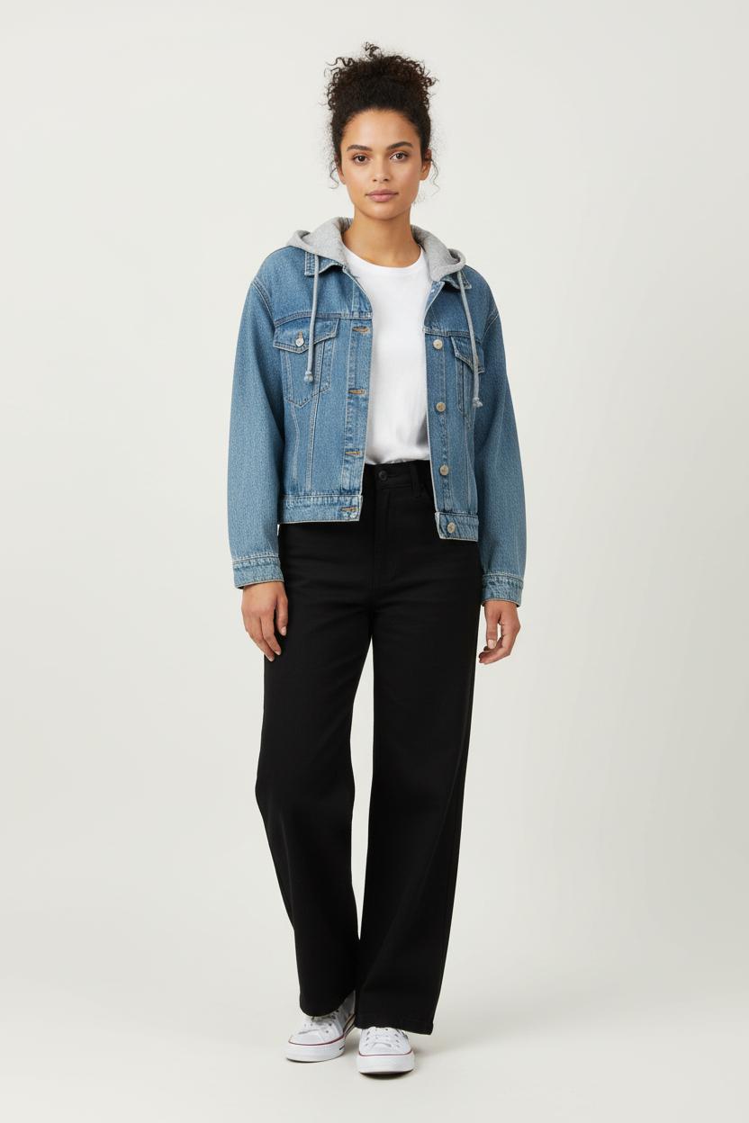 Veste en Jean Bleue et Grise - Taille M/38 de la marque IKKS | PARAD97323 - Vendu par Paradigme - Image 1