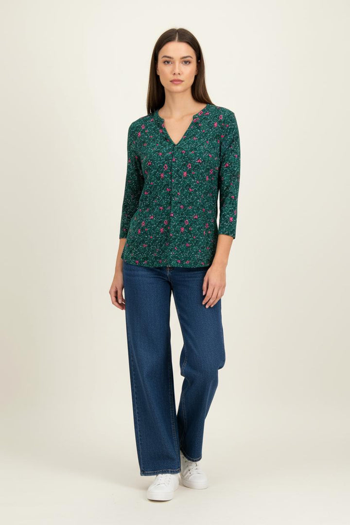Blouse Verte et Rose - Taille XS/34 de la marque Caroll | PARAD97339 - Vendu par Paradigme - Image 1