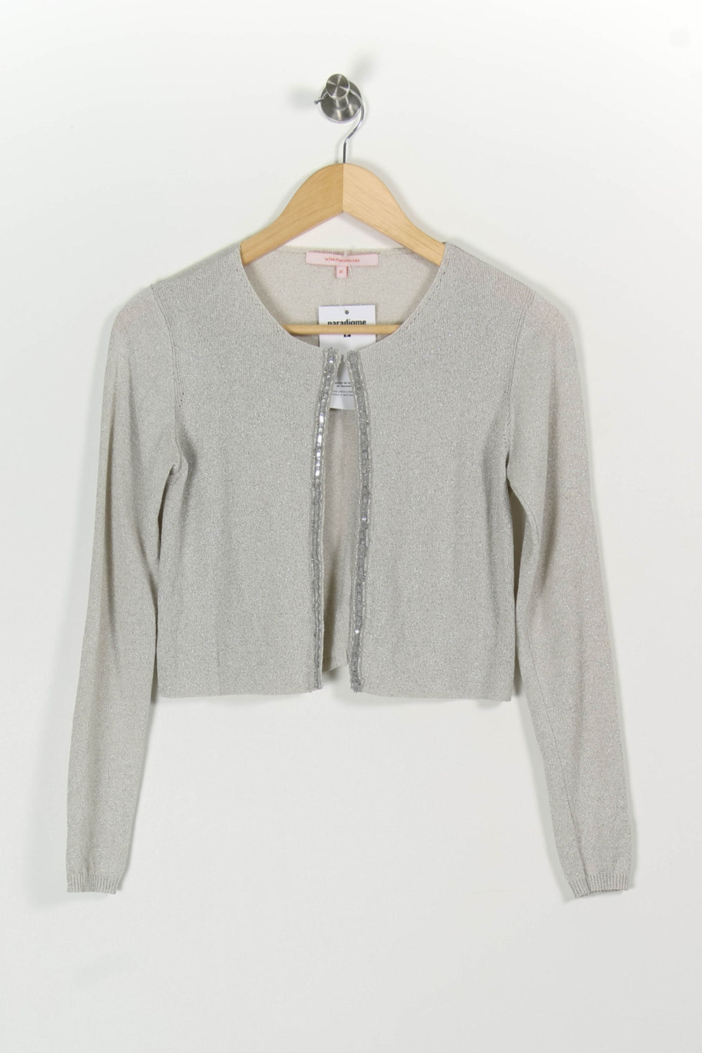 Cardigan Gris - Taille XS/34 de la marque La Fée Maraboutée | PARAD97345 - Vendu par Paradigme - Image 2