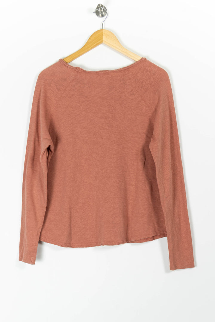 Tee-shirt manches longues rose - Taille L/40 de la marque American Vintage | PARAD97359 - Vendu par Paradigme - Image 4