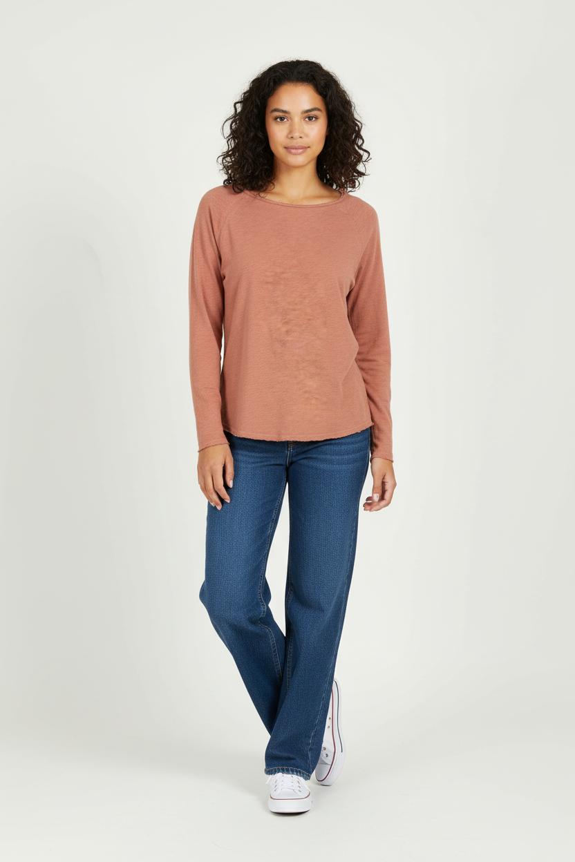 Tee-shirt manches longues rose - Taille L/40 de la marque American Vintage | PARAD97359 - Vendu par Paradigme - Image 1