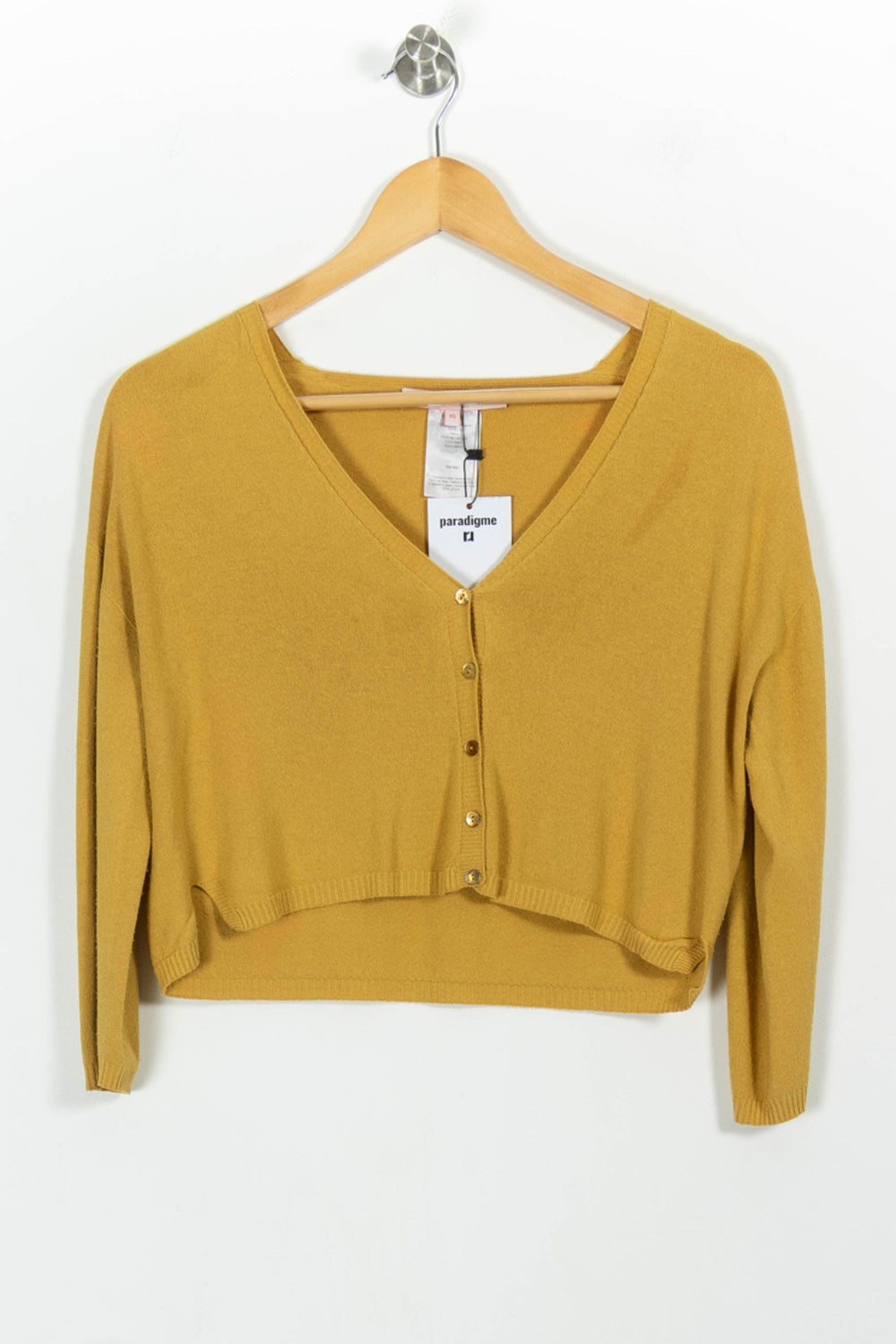 Cardigan Jaune - Taille XS/34 de la marque La Fée Maraboutée | PARAD97379 - Vendu par Paradigme - Image 2