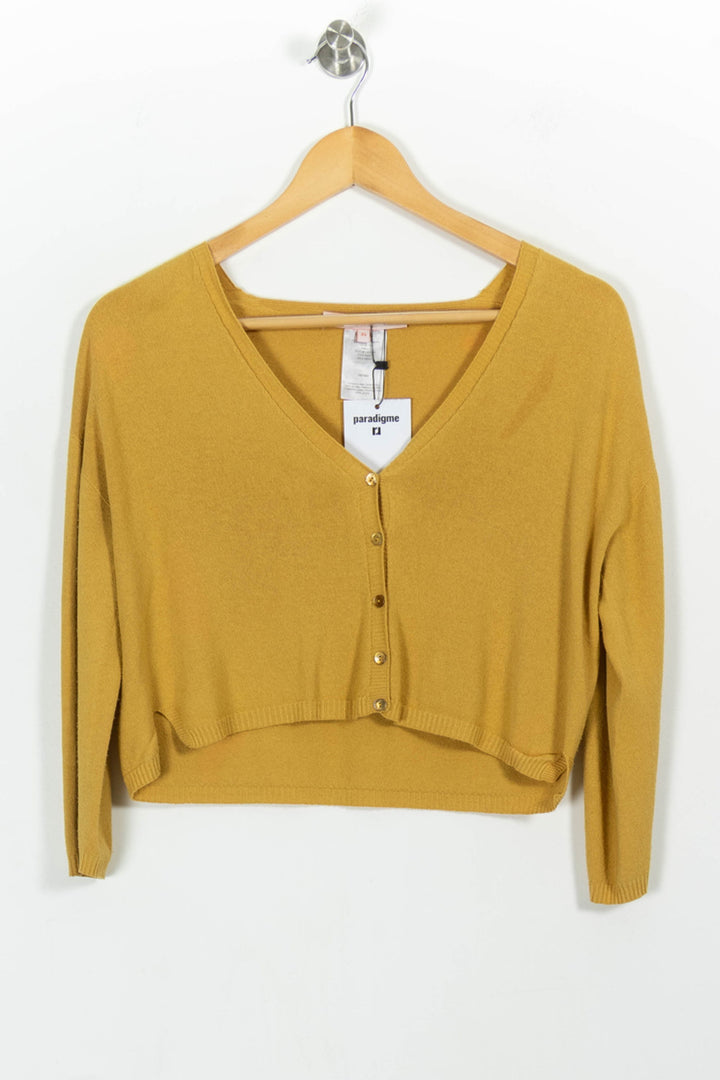 Cardigan Jaune - Taille XS/34 de la marque La Fée Maraboutée | PARAD97379 - Vendu par Paradigme - Image 2