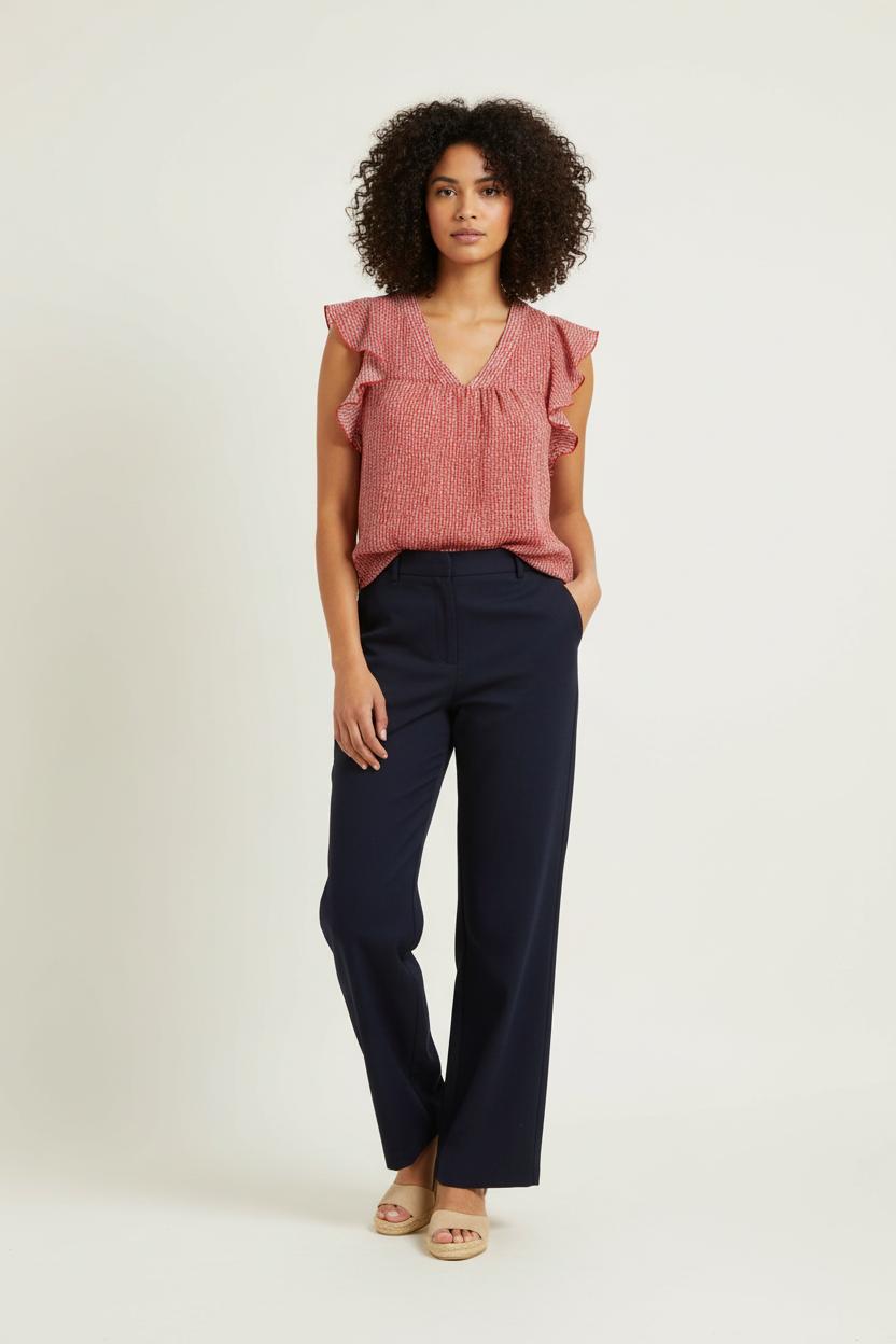 Blouse Rouge et Blanche - Taille XS/34 de la marque Sud express | PARAD97385 - Vendu par Paradigme - Image 1