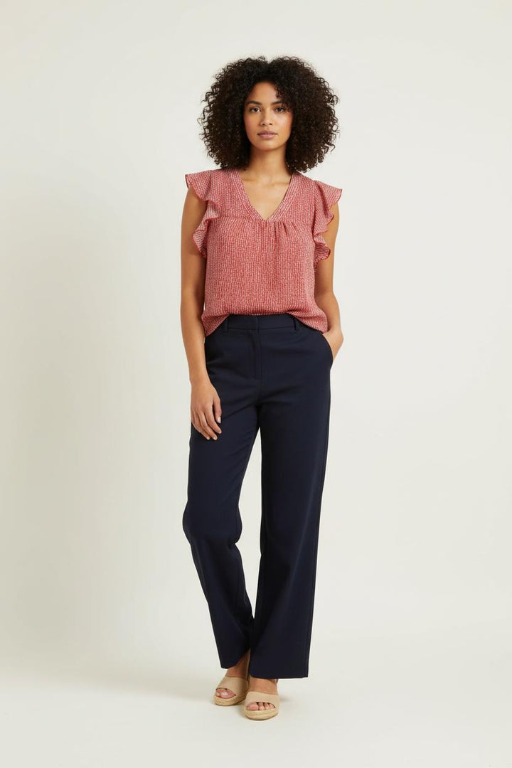 Blouse Rouge et Blanche - Taille XS/34 de la marque Sud express | PARAD97385 - Vendu par Paradigme - Image 1