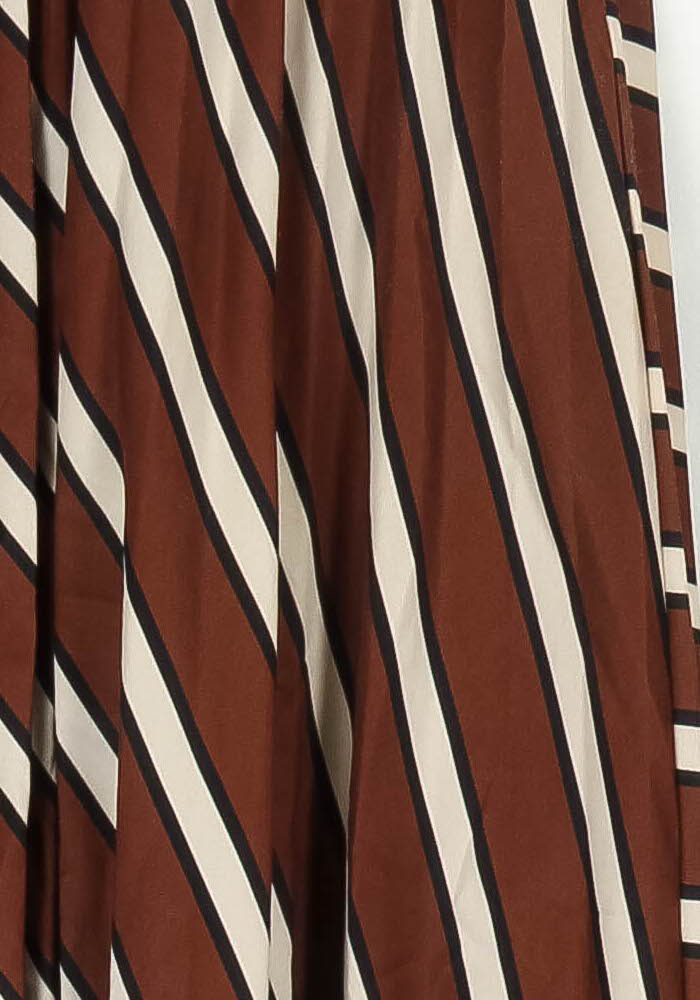 Jupe Plissée Marron et Blanc - Taille S/36 de la marque La Fée Maraboutée | PARAD97387 - Vendu par Paradigme - Image 3