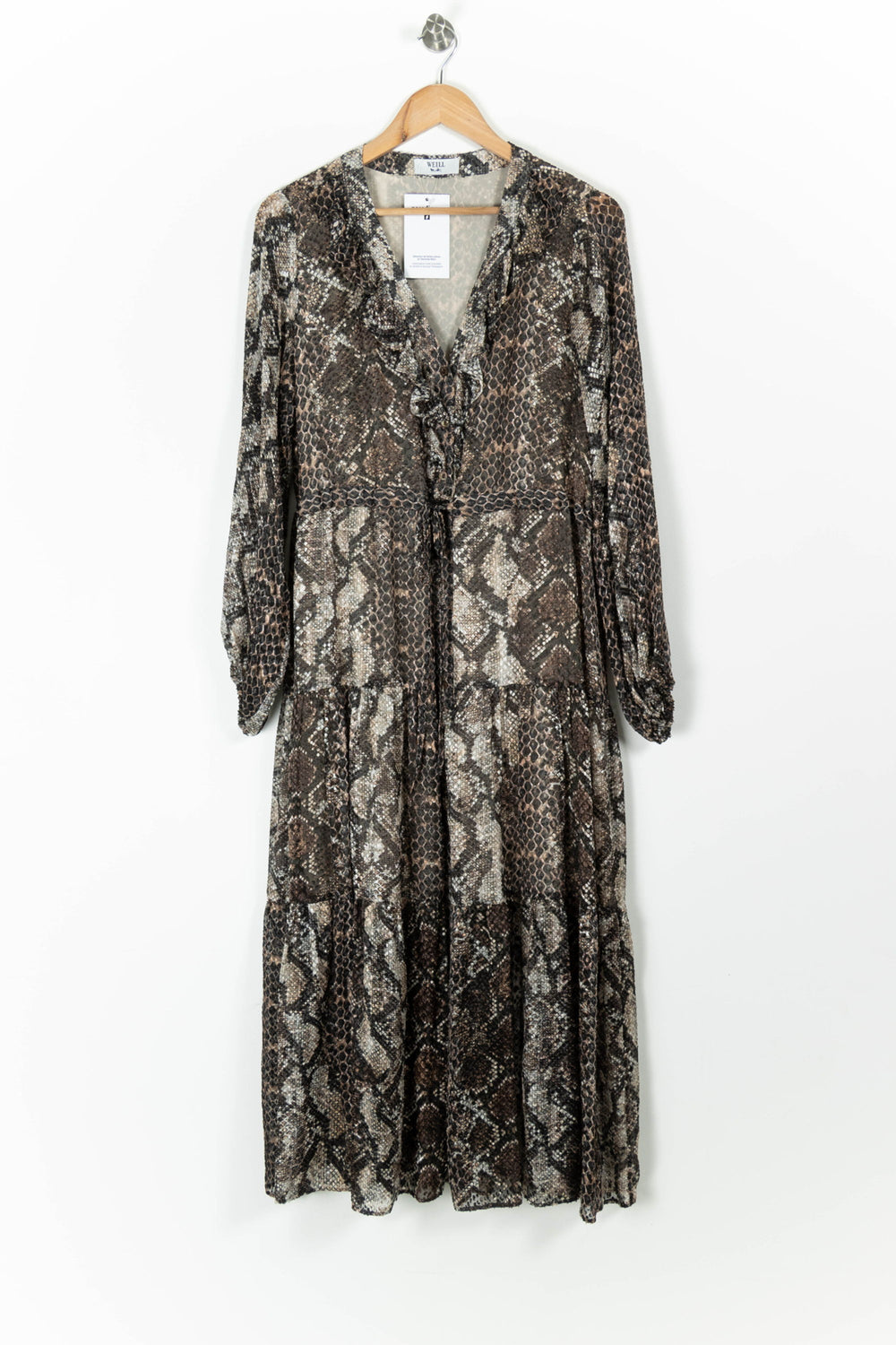Robe Longue Marron et Beige - Taille M/38 de la marque Weill | PARAD97414 - Vendu par Paradigme - Image 2