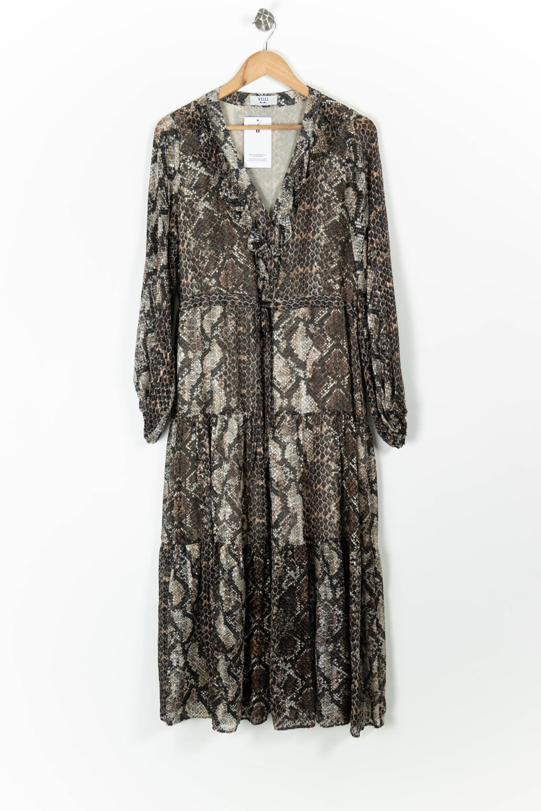 Robe Longue Marron et Beige - Taille M/38 de la marque Weill | PARAD97414 - Vendu par Paradigme - Image 2