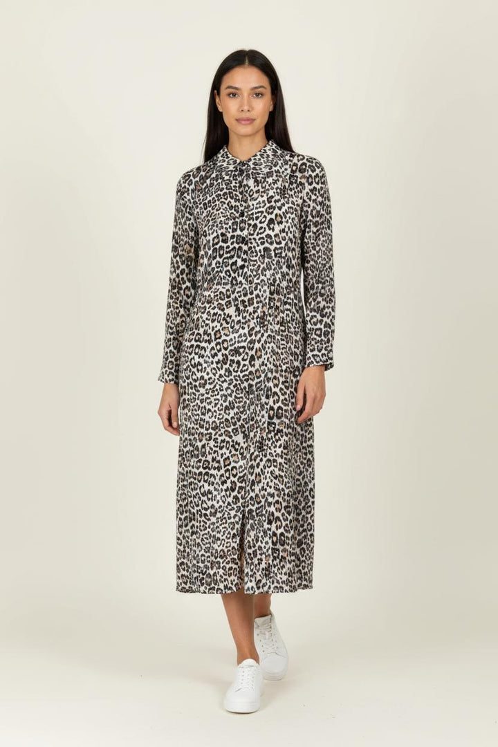 Robe Longue Léopard Beige et Noir - Taille L/40 de la marque Weill | PARAD97415 - Vendu par Paradigme - Image 1