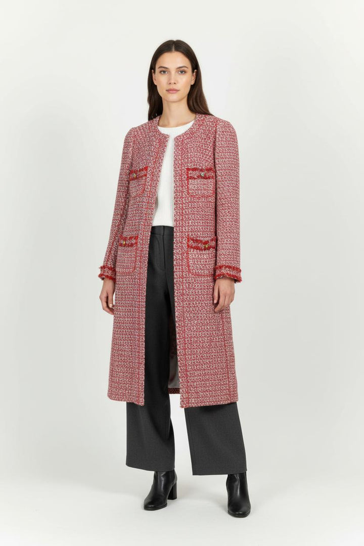 Manteau Long Rouge et Blanc - Taille XL/42 de la marque Weill | PARAD97417 - Vendu par Paradigme - Image 1