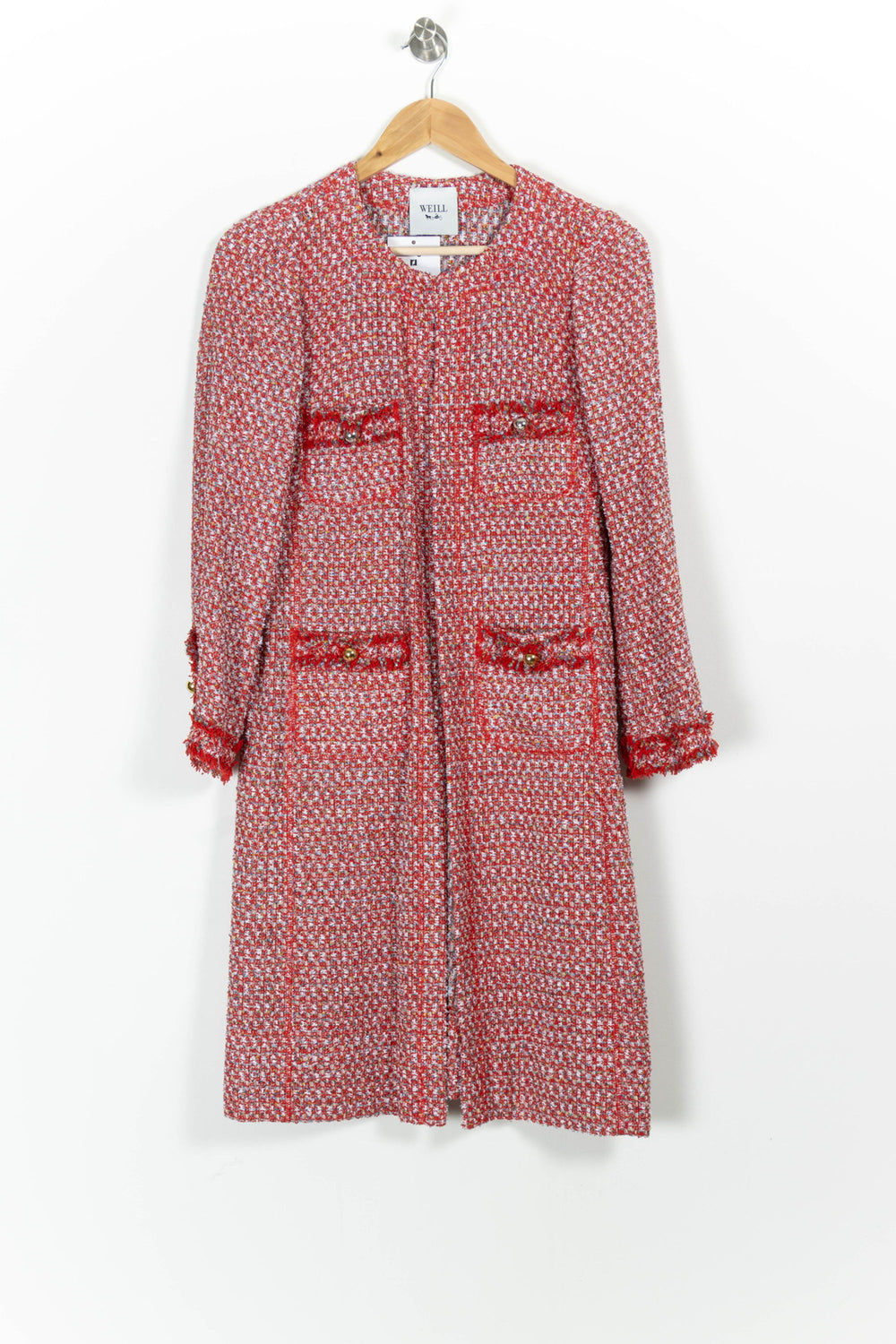 Manteau Long Rouge et Blanc - Taille XL/42 de la marque Weill | PARAD97417 - Vendu par Paradigme - Image 2