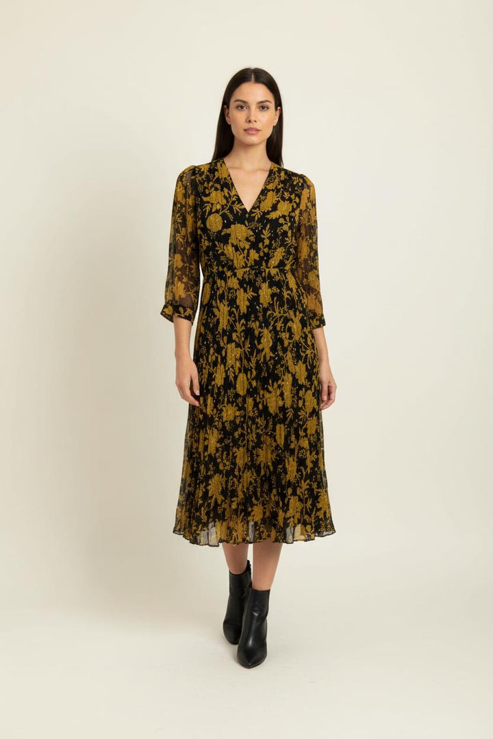 Robe Midi Noire et Or - Taille S/36 de la marque Tara Jarmon | PARAD97425 - Vendu par Paradigme - Image 1