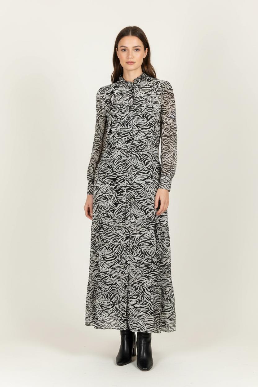 Robe Longue Noire et Blanche - Taille XS/34 de la marque Bérénice | PARAD97426 - Vendu par Paradigme - Image 1
