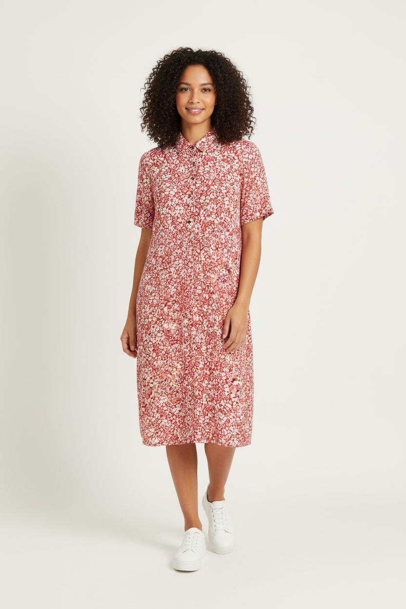 Robe Midi Rouge et Blanche - Taille L/40 de la marque I.Code | PARAD97434 - Vendu par Paradigme - Image 1