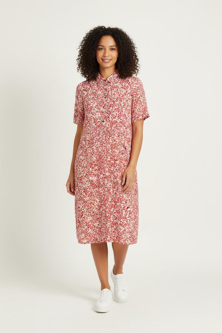 Robe Midi Rouge et Blanche - Taille L/40 de la marque I.Code | PARAD97434 - Vendu par Paradigme - Image 1