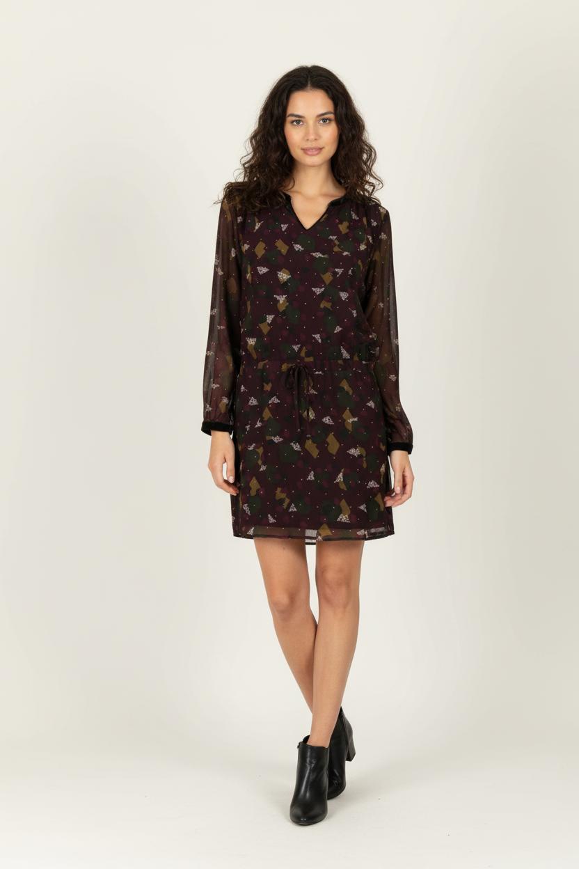 Robe Courte Bordeaux et Kaki - Taille M/38 de la marque One Step | PARAD97439 - Vendu par Paradigme - Image 1