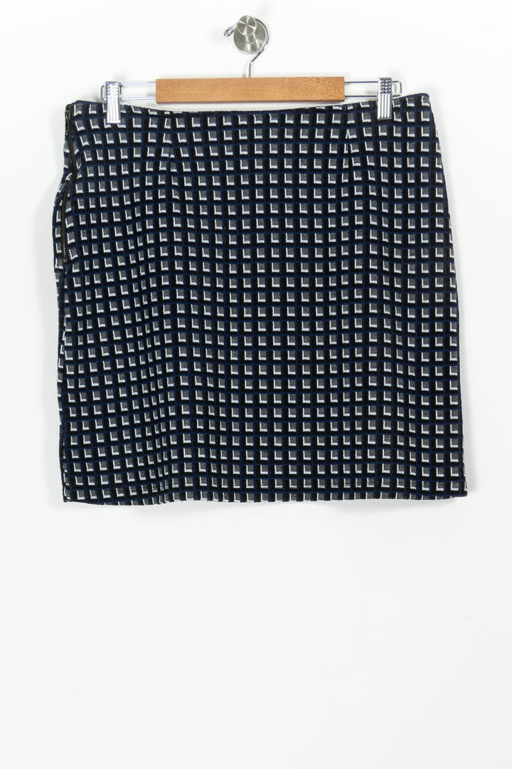 Jupe Droite Bleue et Blanche - Taille XL/42 de la marque La Fée Maraboutée | PARAD97440 - Vendu par Paradigme - Image 4