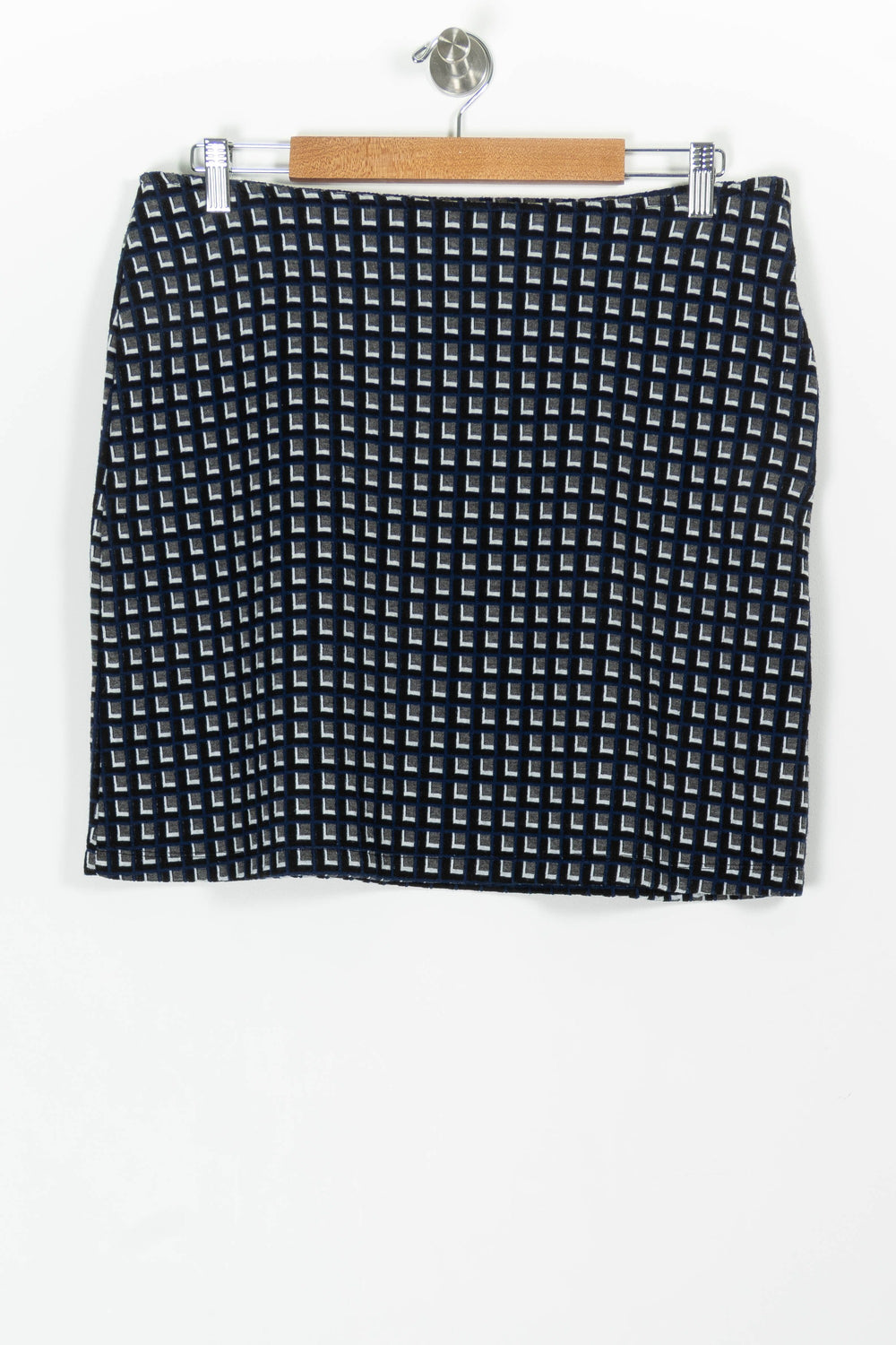 Jupe Droite Bleue et Blanche - Taille XL/42 de la marque La Fée Maraboutée | PARAD97440 - Vendu par Paradigme - Image 2