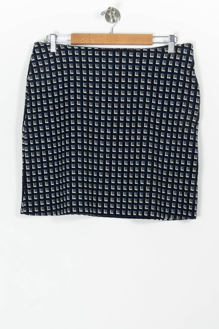 Jupe Droite Bleue et Blanche - Taille XL/42 de la marque La Fée Maraboutée | PARAD97440 - Vendu par Paradigme - Image 2