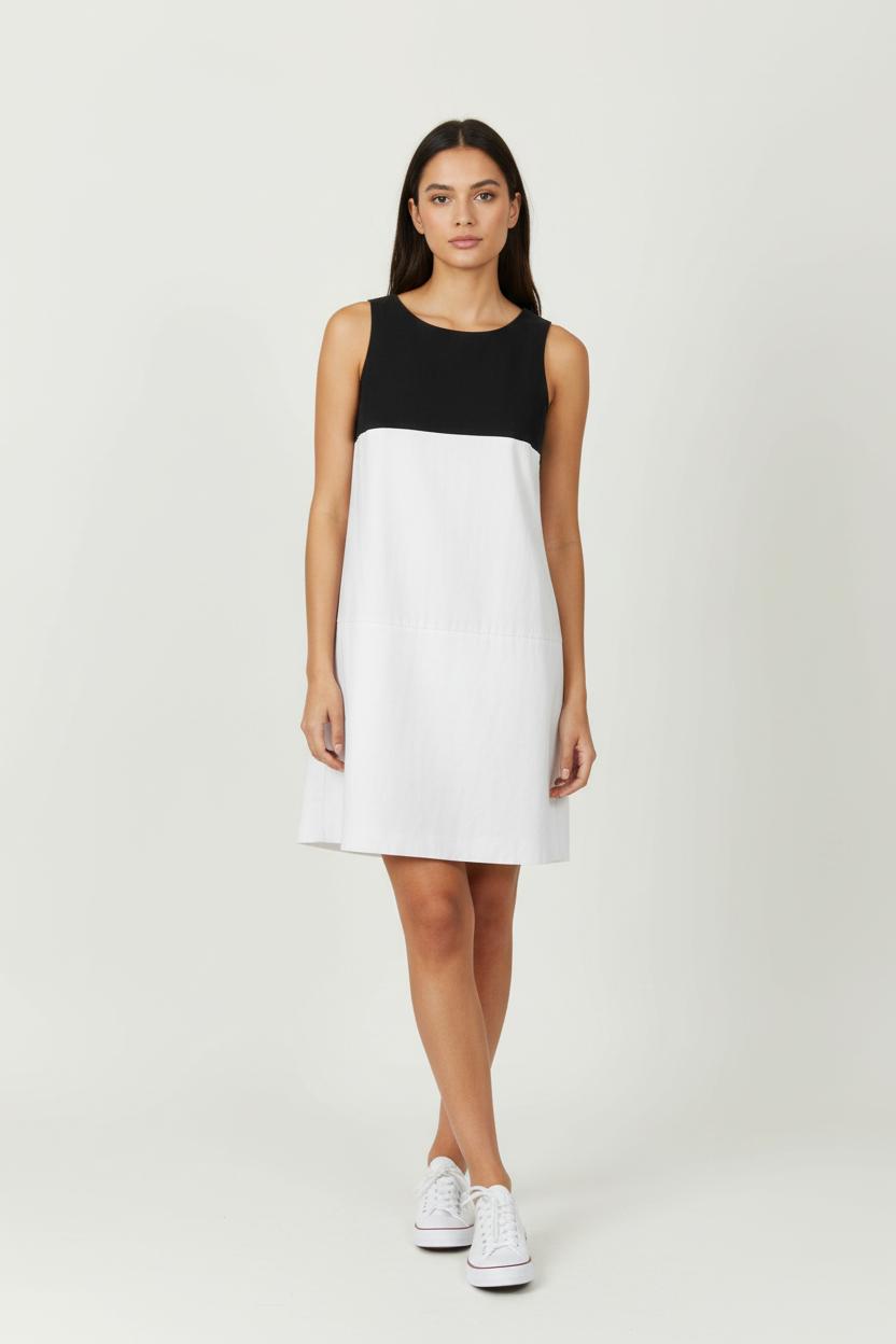 Robe Courte Noire et Blanche - Taille M/38 de la marque Agnès b. | PARAD97441 - Vendu par Paradigme - Image 1