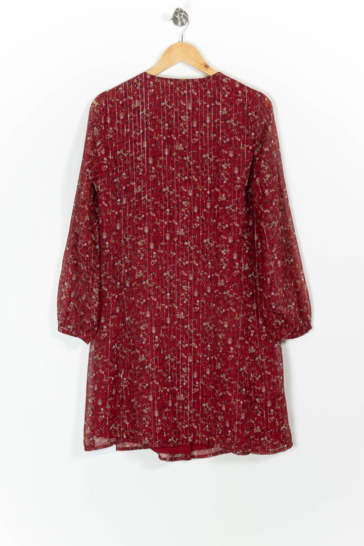 Robe Fleurie Rouge - Taille L/40 de la marque I.Code | PARAD97442 - Vendu par Paradigme - Image 4