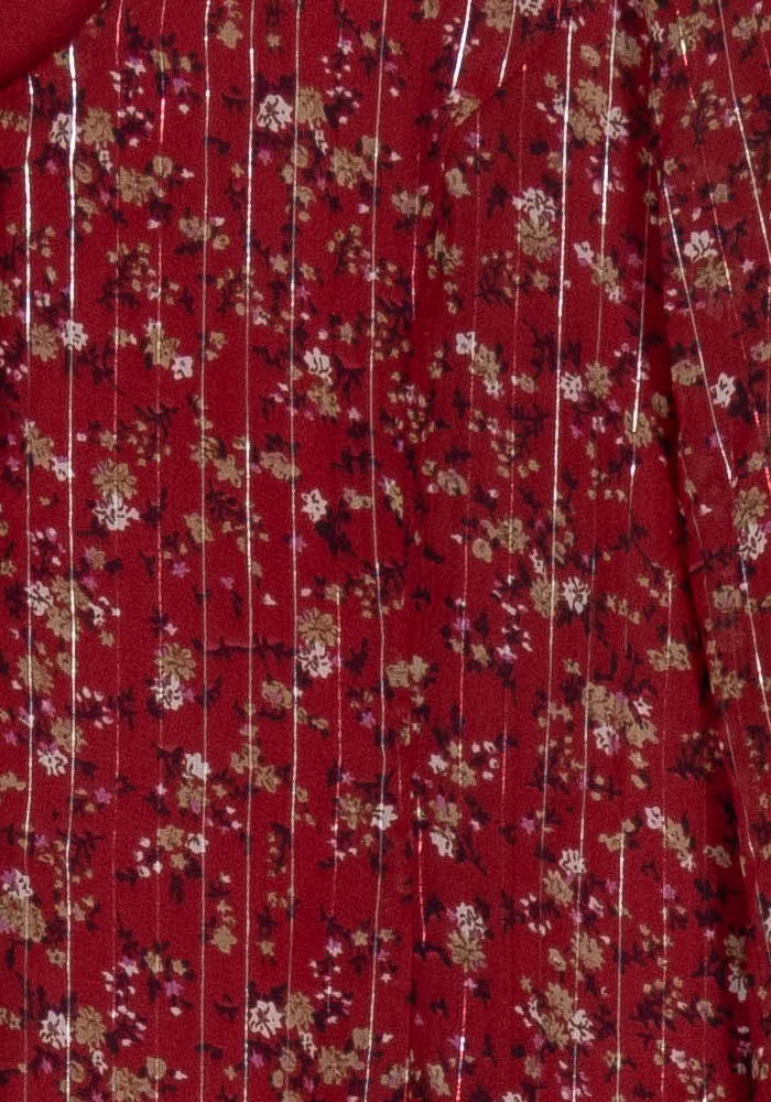 Robe Fleurie Rouge - Taille L/40 de la marque I.Code | PARAD97442 - Vendu par Paradigme - Image 3