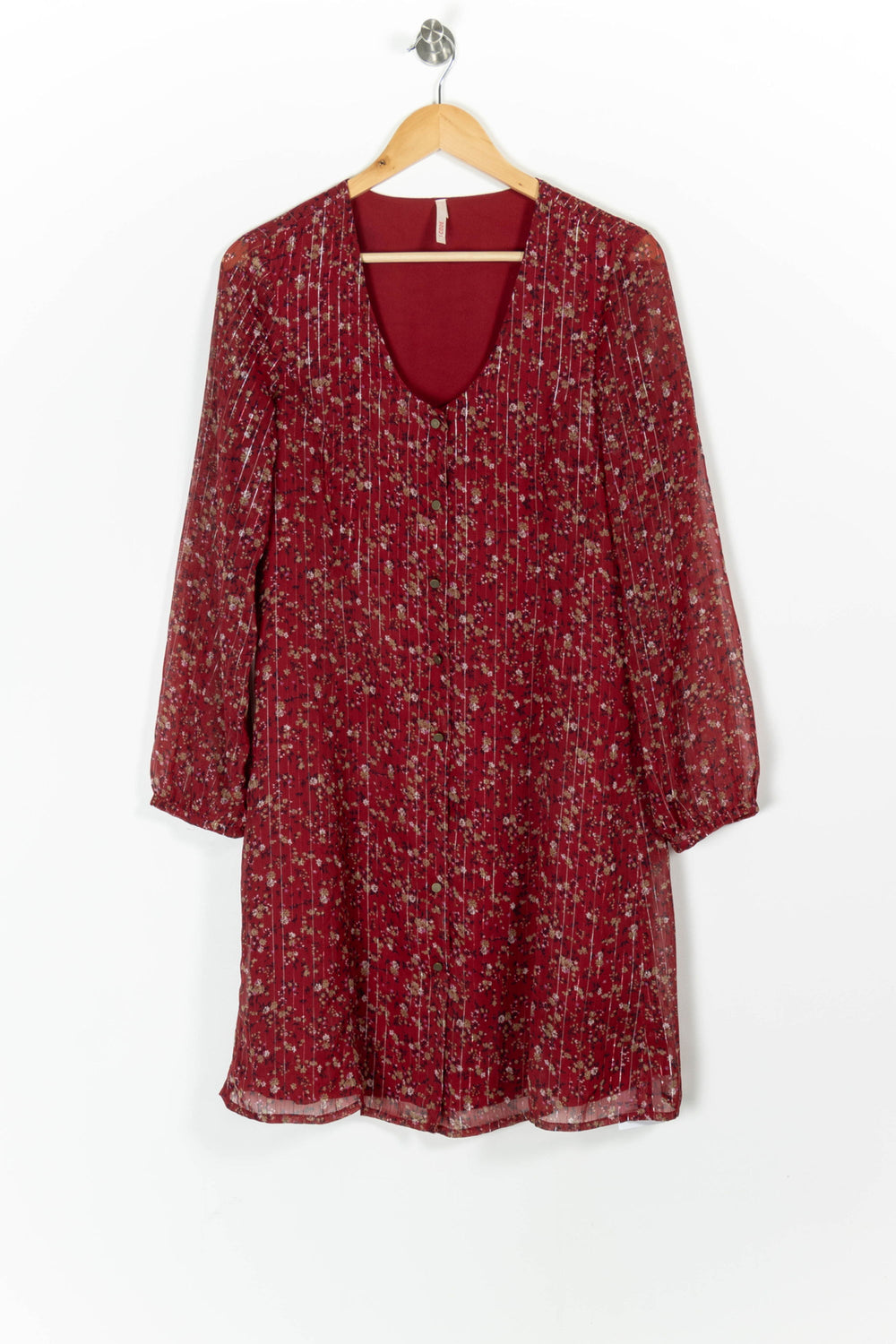 Robe Fleurie Rouge - Taille L/40 de la marque I.Code | PARAD97442 - Vendu par Paradigme - Image 2