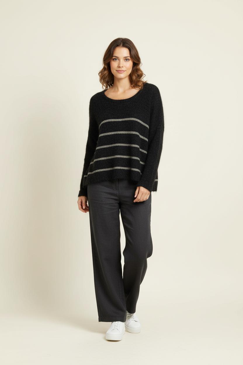 Pull Noir et Beige - Taille M/38 de la marque Des petits hauts | PARAD97455 - Vendu par Paradigme - Image 1