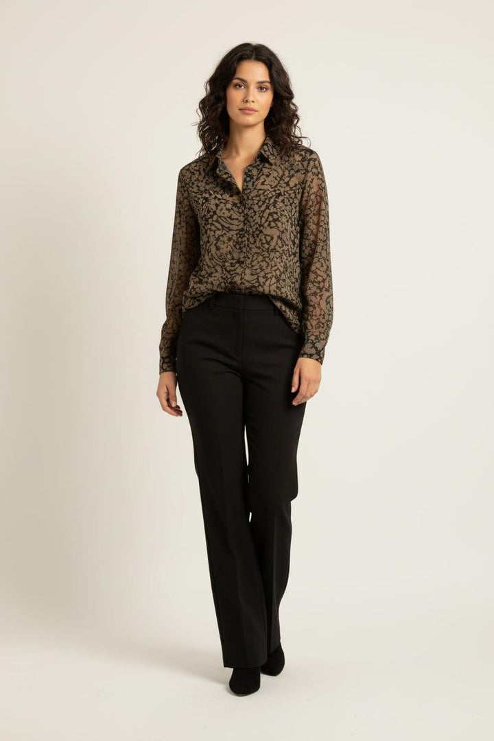 Chemise Kaki et Noire - Taille S/36 de la marque IKKS | PARAD97459 - Vendu par Paradigme - Image 1