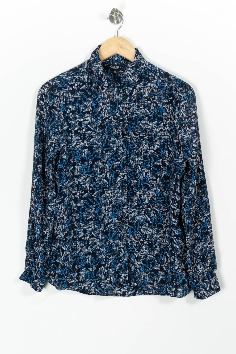 Chemise Fleurie Bleue et Blanche - Taille M/38 de la marque Caroll | PARAD97468 - Vendu par Paradigme - Image 2
