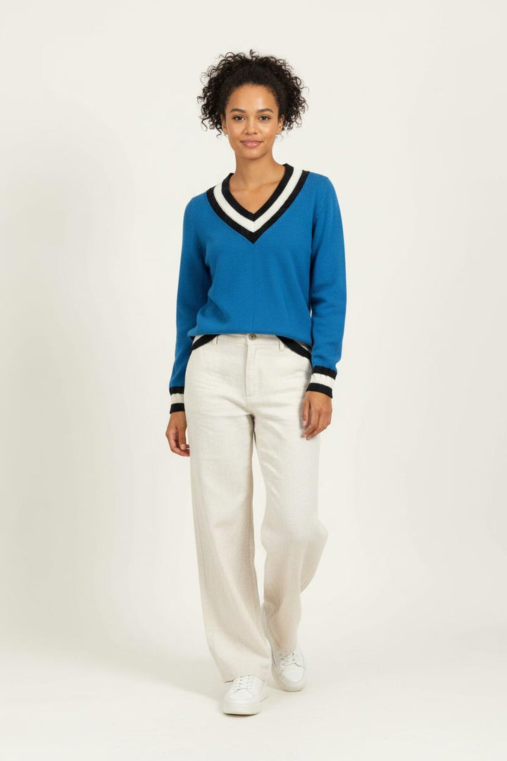 Pull Bleu Noir et Blanc - Taille M/38 de la marque Claudie Pierlot | PARAD97477 - Vendu par Paradigme - Image 1