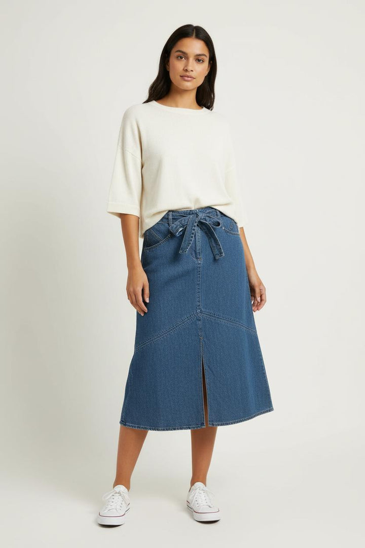 Jupe Midi Bleue - Taille XL/42 de la marque Caroll | PARAD97487 - Vendu par Paradigme - Image 1