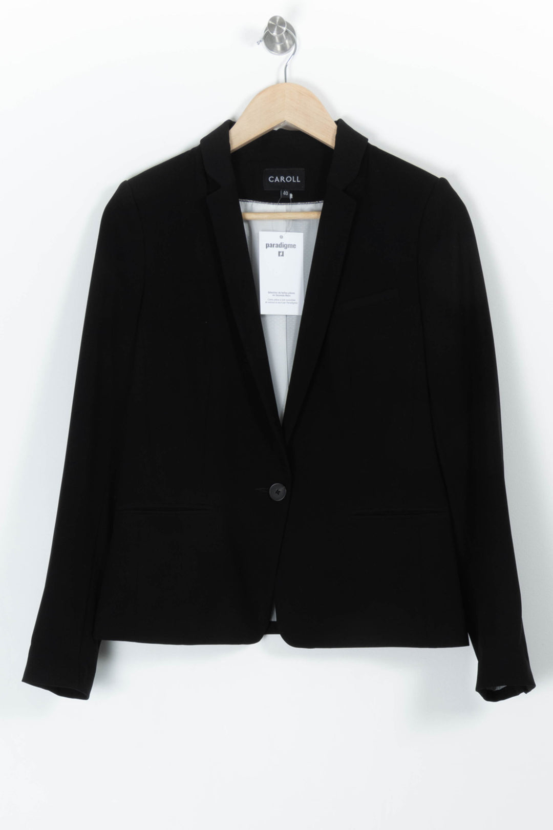 Blazer Noir - Taille L/40 de la marque Caroll | PARAD97496 - Vendu par Paradigme - Image 2