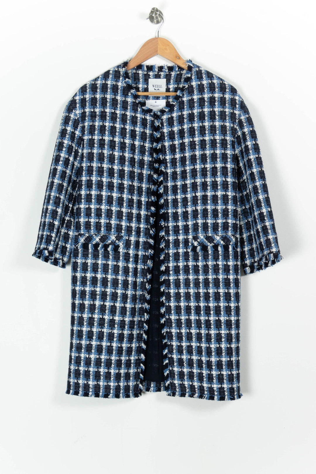 Manteau Long Bleu et Blanc - Taille M/38 de la marque Weill | PARAD97530 - Vendu par Paradigme - Image 2