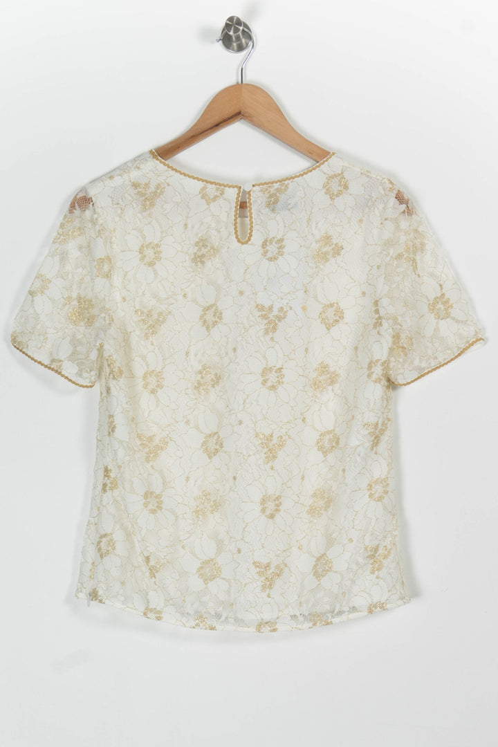 Blouse Blanche et Dorée - Taille L/40 de la marque Weill | PARAD97533 - Vendu par Paradigme - Image 4