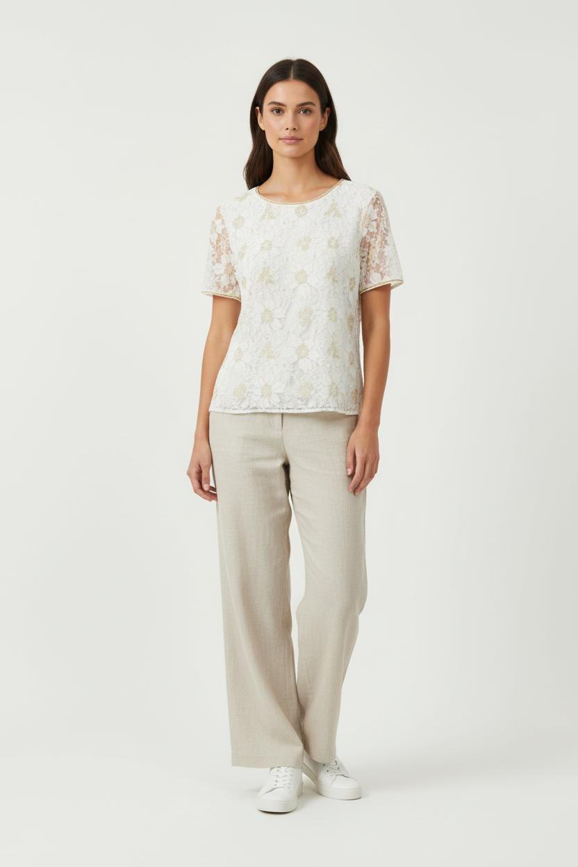 Blouse Blanche et Dorée - Taille L/40 de la marque Weill | PARAD97533 - Vendu par Paradigme - Image 1