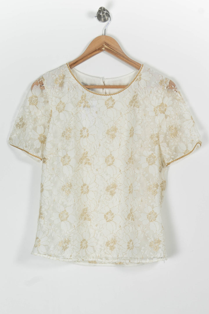 Blouse Blanche et Dorée - Taille L/40 de la marque Weill | PARAD97533 - Vendu par Paradigme - Image 2
